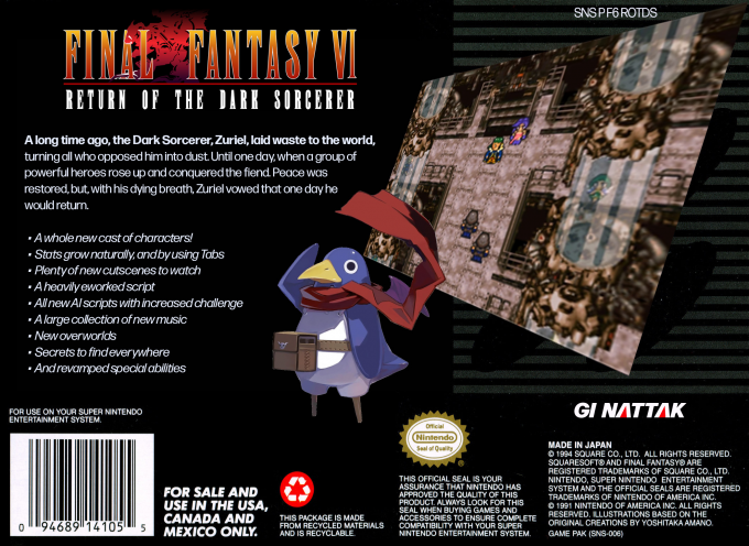 Final Fantasy VI : Return of the Dark Sorcerer (Hack) — Box back